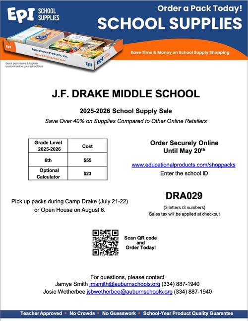 Infographic for DMS School Supply Kit 2025-2026